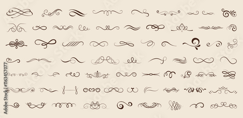 Vector graphic elements for design vector elements. Swirl elements decorative illustration. Classic calligraphy swirls, greeting cards, wedding invitations, royal certificates and graphic design.