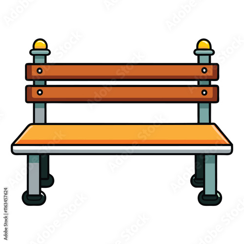 Bench flat style vector isolated illustration white background