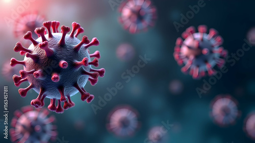 Microscopic view of a virus, intricate details revealed.  A detailed look into the viral structure and its impact.