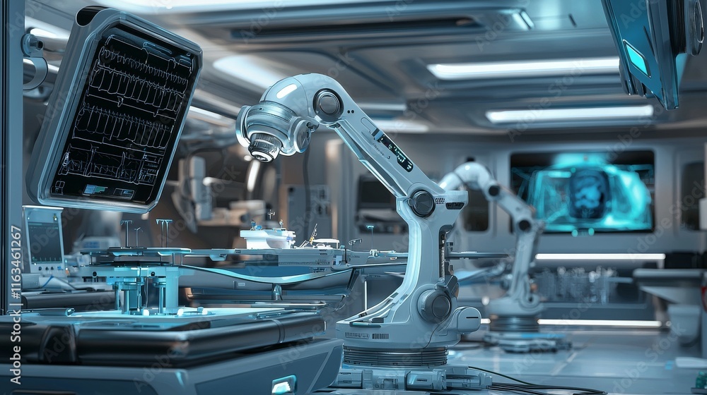 Futuristic Robotic Surgery Setup in Advanced Medical Facility Futuristic Robotic Surgery Setup in Advanced Medical Facility