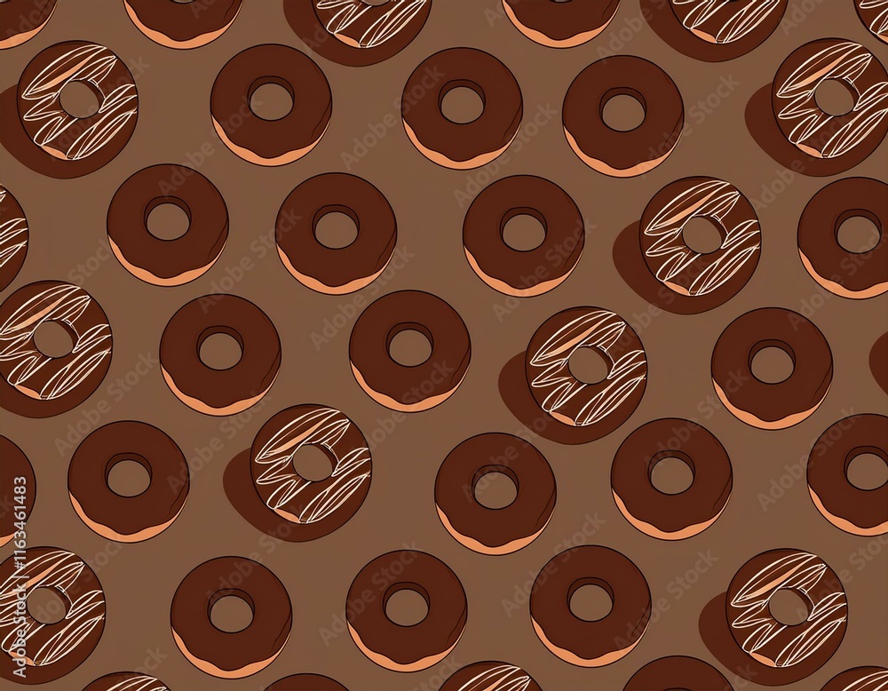 Obraz premium 茶色い甘いドーナツの壁紙