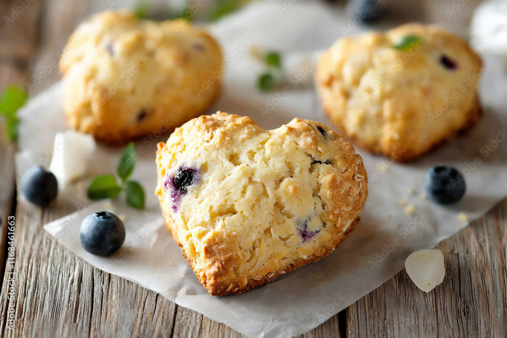 heart-shaped lemon blueberry biscuits heart-shaped lemon blueberry biscuits