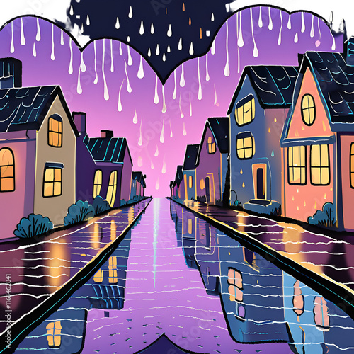 rain in love. valentine. A rainstorm where the raindrops are heart-shaped, creating a dreamy and romantic atmosphere..452 png.