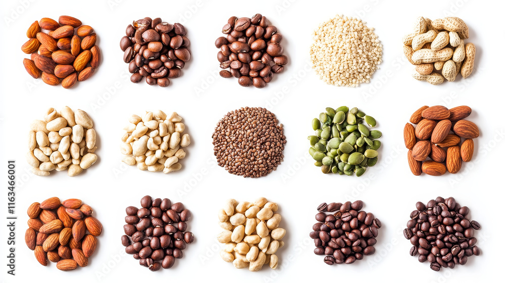 Heart of nut, seed and bean with peanut, hazelnut, almond, coffee, walnut, pistachio, sunflower and pumpkin seed, coconut. Vegetarian dessert, healthy snack food packaging label design Heart of nut, seed and bean with peanut, hazelnut, almond, coffee, walnut, pistachio, sunflower and pumpkin seed, coconut. Vegetarian dessert, healthy snack food packaging label design