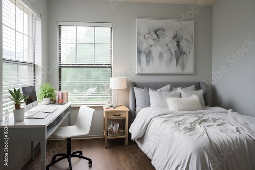 Wallpaper Mural Interior design of minimalist and multifunctional with a home office in the bedroom Torontodigital.ca