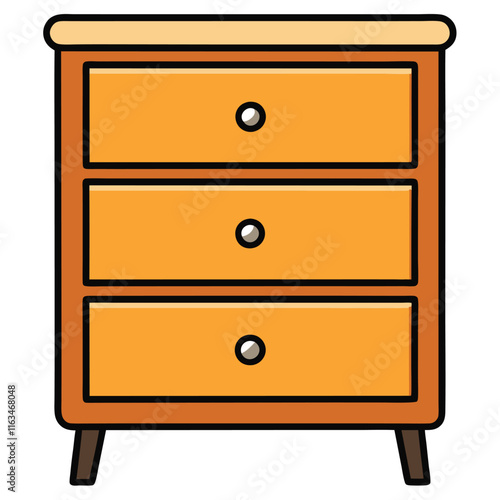 chest of drawers flat style vector isolated illustration white background