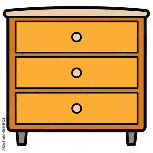 chest of drawers flat style vector isolated illustration white background