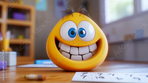 Cartoon funny math number multiplication sign character. Isolated vector whimsical cross symbol personage with pensive face, round eyes, and a mischievous grin, ready for mathematics lessons in school