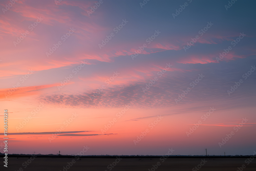 Toned dramatic sky background. Blue gray sky with orange pink clouds. Cloudscape. Fantastic sunset. Toned dramatic sky background. Blue gray sky with orange pink clouds. Cloudscape. Fantastic sunset.