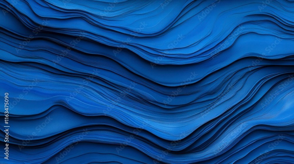 Abstract textured blue layers creating a visually striking wave pattern that evokes calmness and serenity Abstract textured blue layers creating a visually striking wave pattern that evokes calmness and serenity