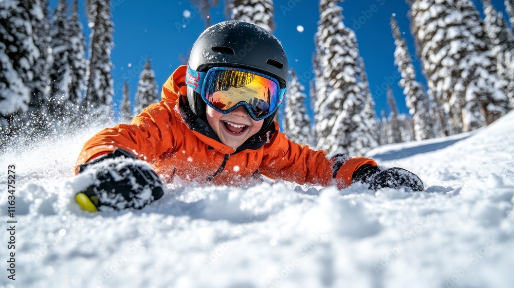 A thrilling day of skiing in a scenic winter wonderland with snow-covered mountains and a bright blue sky A thrilling day of skiing in a scenic winter wonderland with snow-covered mountains and a bright blue sky