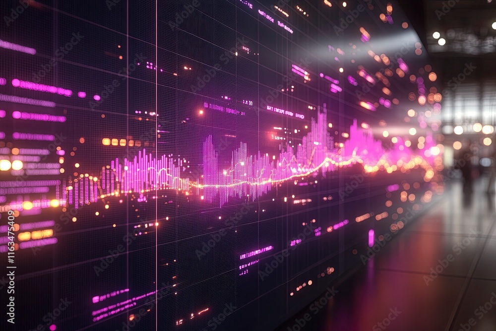 Colorful Data Visualization Screen in Modern Setting Colorful Data Visualization Screen in Modern Setting