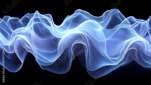 Wallpaper Mural Abstract Blue Waves Flowing Dark Background Torontodigital.ca