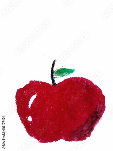 illustration of a red apple on a white background