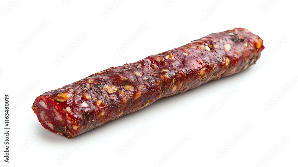 Chorizo sausage, white isolated background. Chorizo sausage, white isolated background.