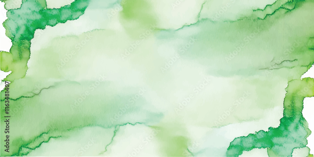 Fototapeta premium Soft Abstract Watercolor Background with Green and Peach Tones