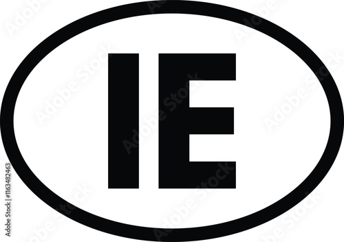 Ireland country code icon . Ireland country domain icon . Ireland abbreviation symbol icon vector