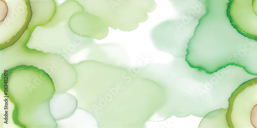 Soft Abstract Watercolor Background with Green and Peach Tones