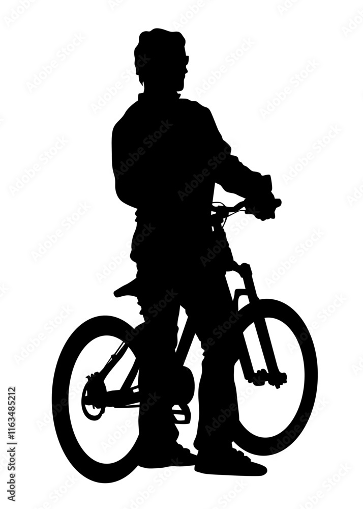 Fototapeta premium Sport people whit bike on white background
