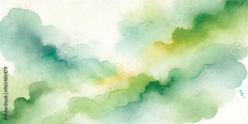 Soft Abstract Watercolor Background with Green and Peach Tones