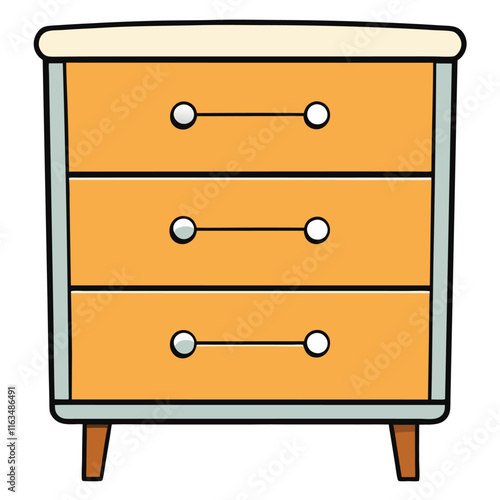 Dresser flat style vector isolated illustration white background