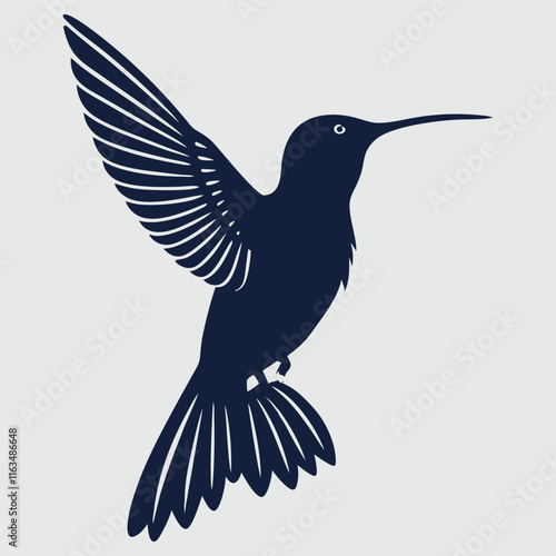 Humming bird silhouette vector design art and illustration