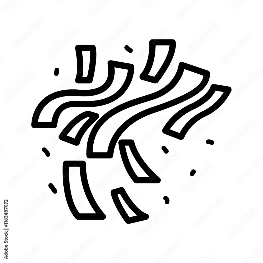 Obraz premium Vector black line icon for Confetti