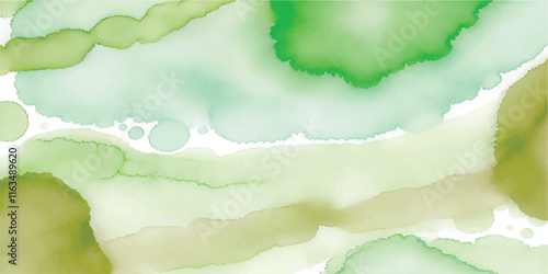 Soft Abstract Watercolor Background with Green and Peach Tones