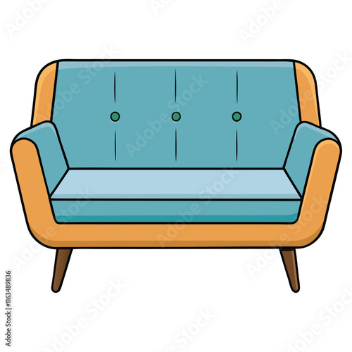 Loveseat flat style vector isolated illustration white background