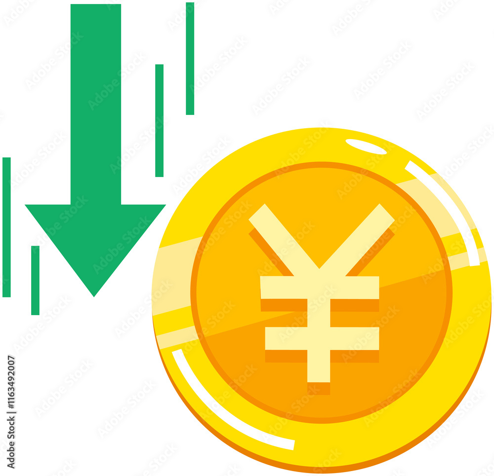 Obraz premium Yen Depreciation icon