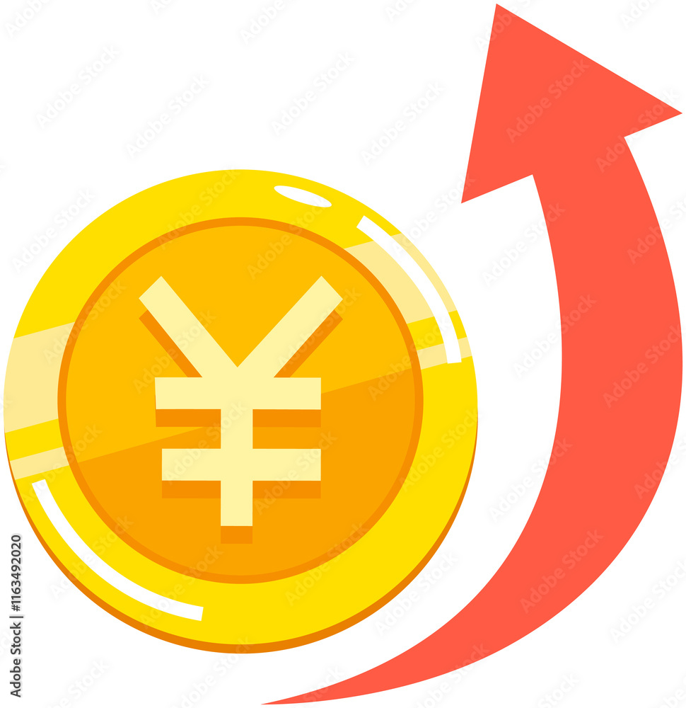 Obraz premium Yen appreciation icon 