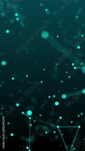 Abstract plexus particles background. Scientific technological vertical background