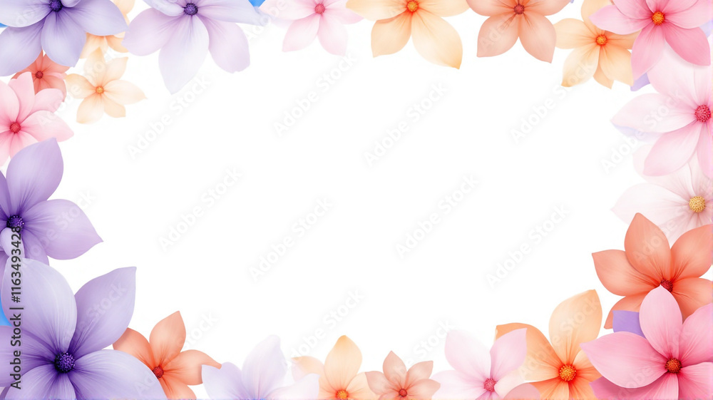 Fototapeta premium pink flower border