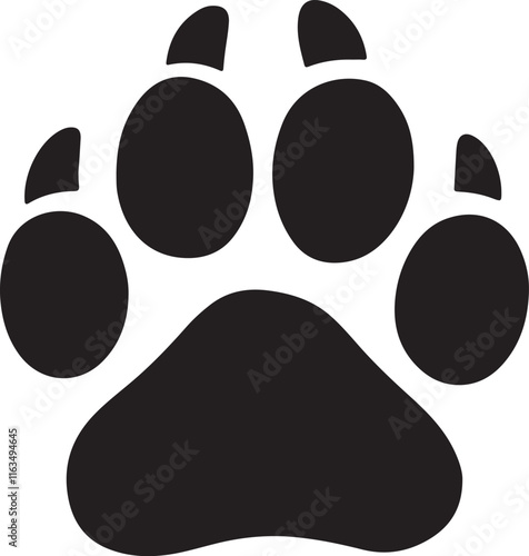 Cat or dog paw icon. Paw icon. Dog, cat paw icon. Zoo, vet logo element. Paw print vector symbol. Vector illustration. photo