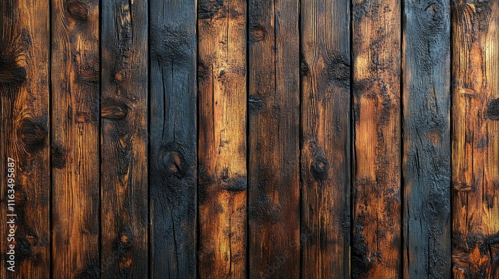 Dark Burned Wood Texture Background - Rustic Wooden Plank Surface Dark Burned Wood Texture Background - Rustic Wooden Plank Surface