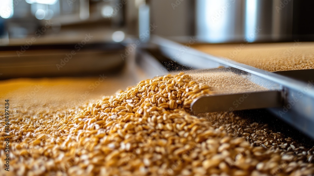 Golden Grain Flowing from Grain Elevator in Agriculture Setting Golden Grain Flowing from Grain Elevator in Agriculture Setting