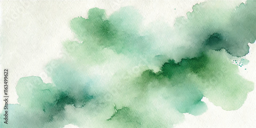Soft Abstract Watercolor Background with Green and Peach Tones