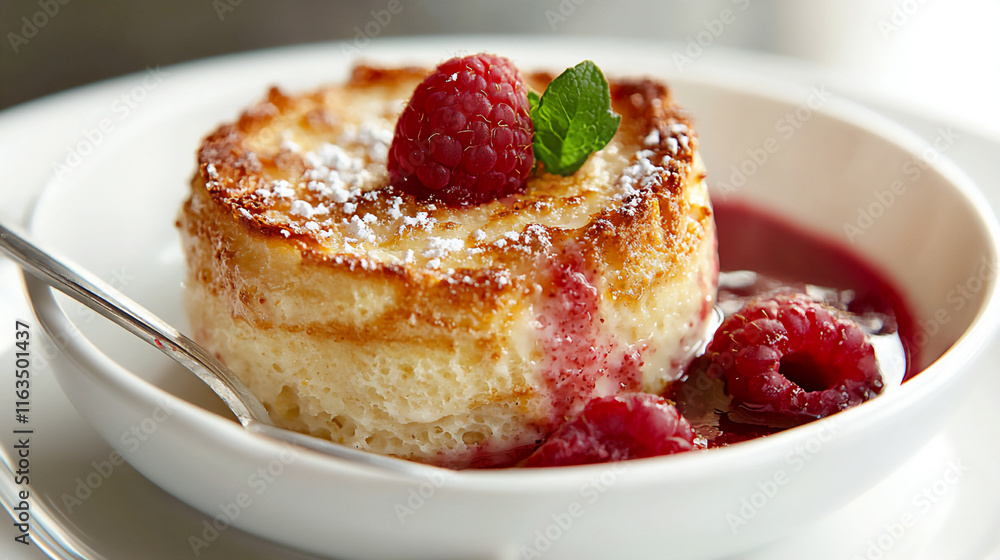 romantic lemon souffla with raspberry sauce romantic lemon souffla with raspberry sauce
