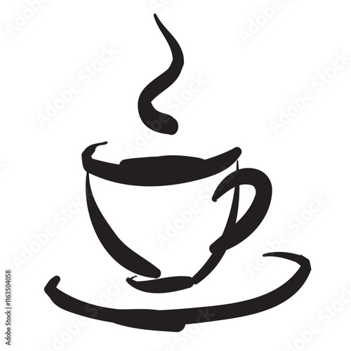 Cup and a coffee pot, a teapot. tattoo symbol