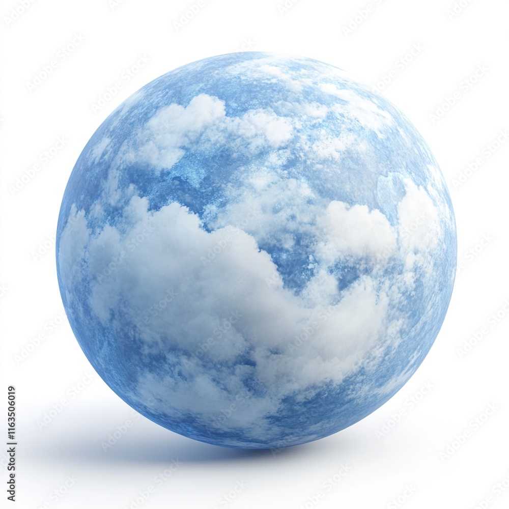 Crystal sphere in light blue tone, full of clouds. Crystal sphere in light blue tone, full of clouds.