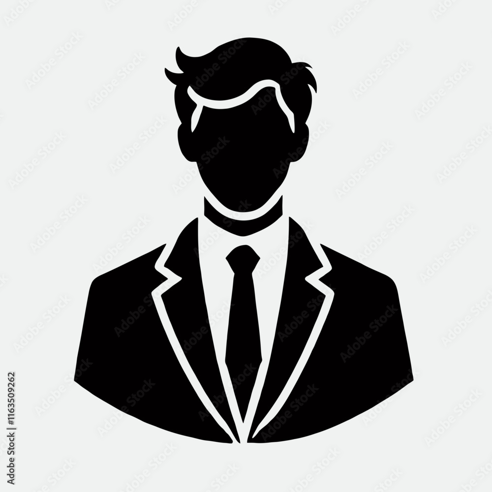 very simple professional worker silhouette in black on a white background very simple professional worker silhouette in black on a white background