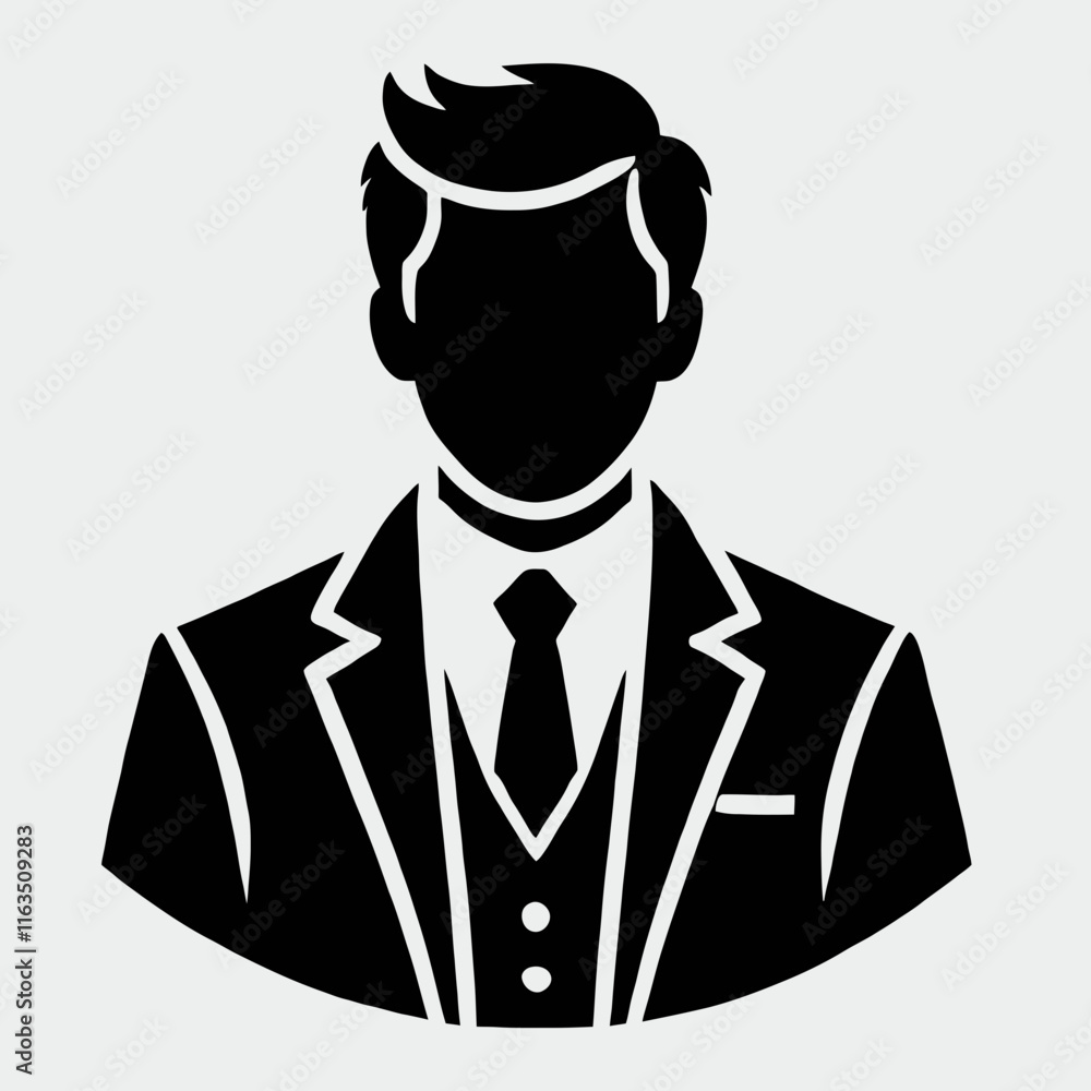 very simple professional worker silhouette in black on a white background very simple professional worker silhouette in black on a white background