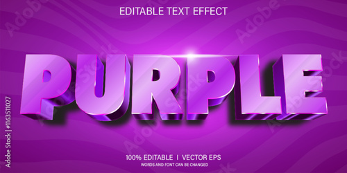  purple 3d vector text effect with modern style design