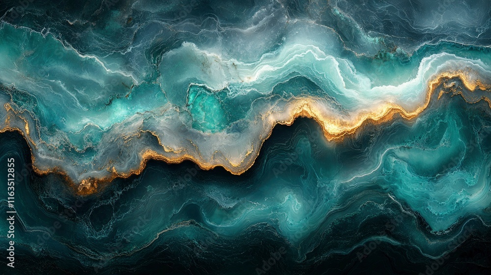 Abstract Teal and Gold Marble Texture Luxurious Swirling Design Abstract Teal and Gold Marble Texture Luxurious Swirling Design