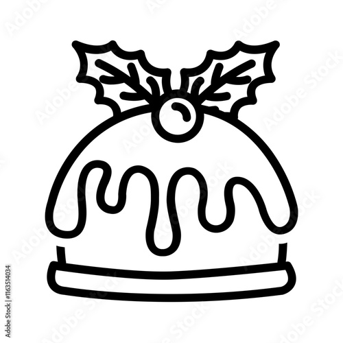 Vector black line icon for Cake