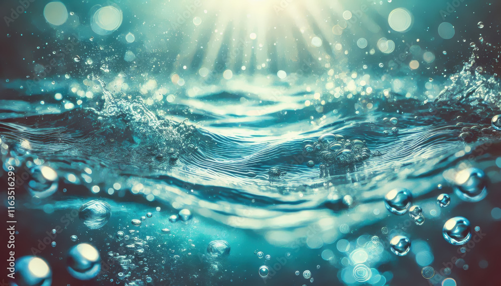 Blue water with ripples on the surface. Defocus blurred transparent blue Blue water with ripples on the surface. Defocus blurred transparent blue