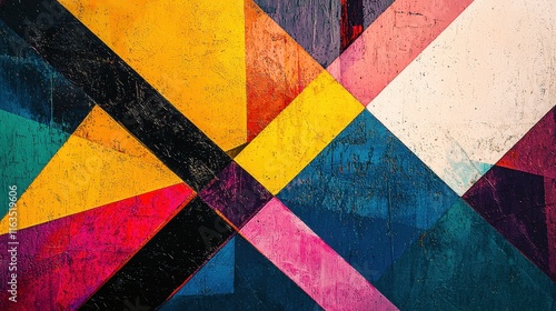 Colorful Geometric Pattern with Vibrant Textures and Shapes