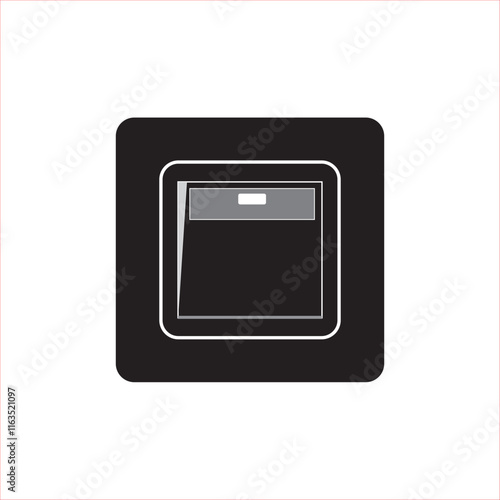 Black single switch icon element design symbol tmplate