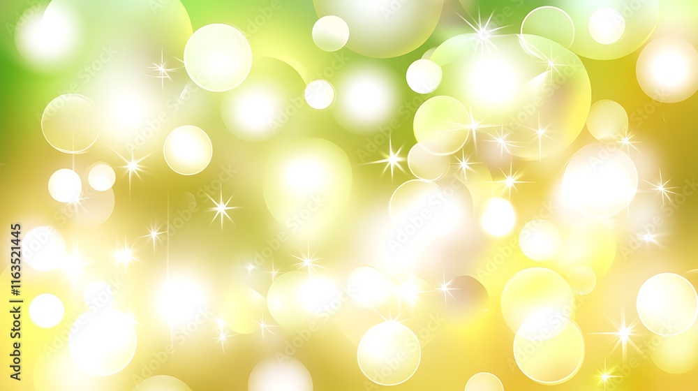Abstract Yellow Green Bokeh Background With Bright Lights Abstract Yellow Green Bokeh Background With Bright Lights