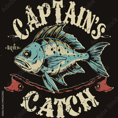 Fishing t-shirt design, Fishing vintage t-shirt , vintage fishing t-shirt graphic illustration, Fishing vector 